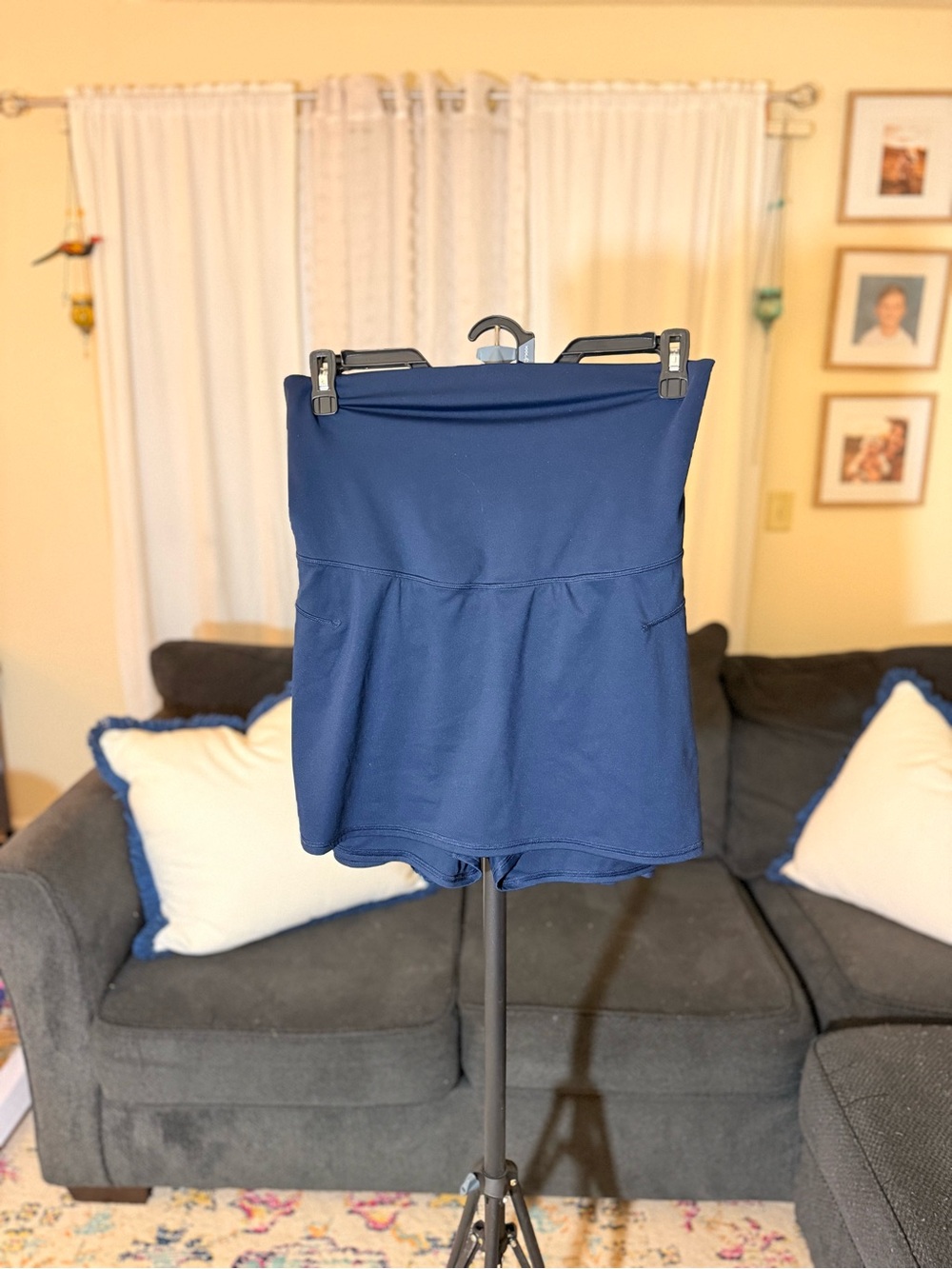 Old Navy Navy Fold-Over Waist Skort with Built-In Shorts